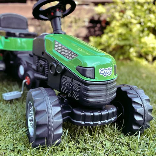 Woopie XXL pedálos traktor utánfutóval - csendes kerekekkel