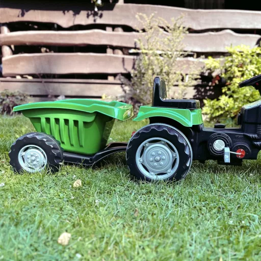 Woopie XXL pedálos traktor utánfutóval - csendes kerekekkel