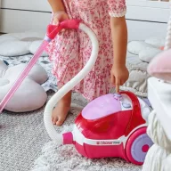   Woopie rózsaszín játék porszívó gyerekeknek valódi szívó funkcióval és hanggal
