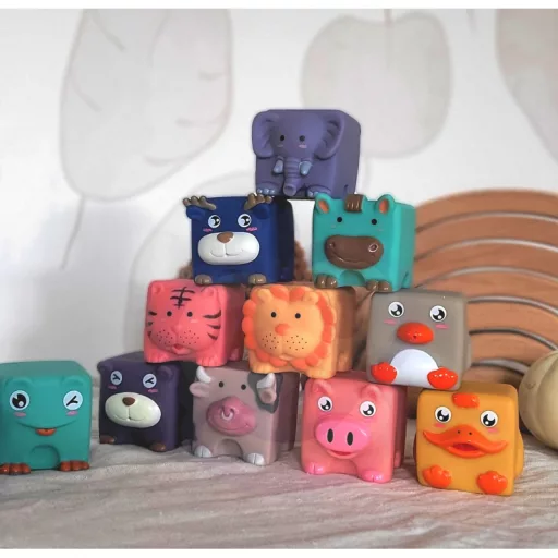 Woopie baby extra puha szenzoros, szilikonos építőkocka készlet