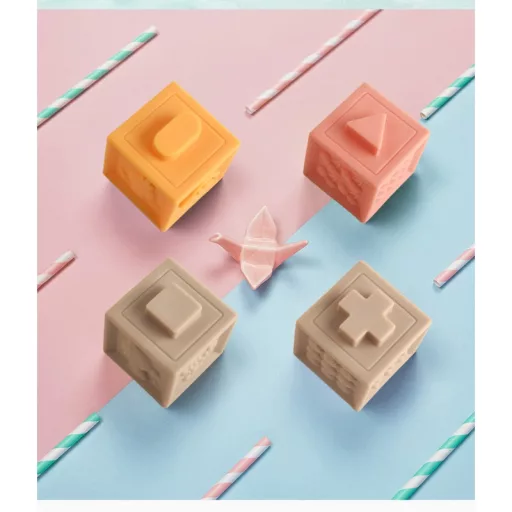 Woopie baby extra puha szenzoros, szilikonos építőkocka 