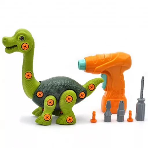 Woopie összeszerelhető Brachiosaurus fúróval és csavarhúzóval – mozgatható elemekkel