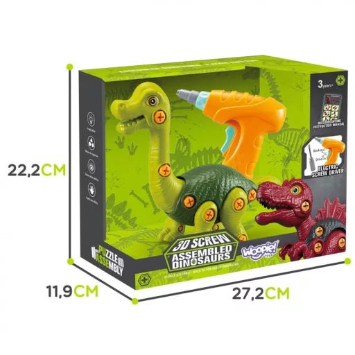 Woopie összeszerelhető Brachiosaurus fúróval és csavarhúzóval – mozgatható elemekkel
