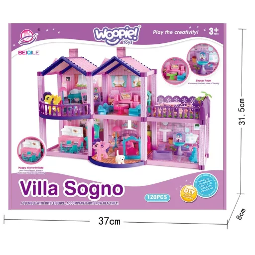 Woopie 120 db-os villa babaház gyerekeknek