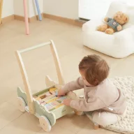 Viga PolarB fa járásfejlesztő kocsi építőkockákkal