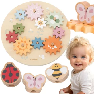 Viga montessori manipulációs tábla - fogaskerekek