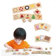 Viga összeillő formák 37 db-os fa puzzle