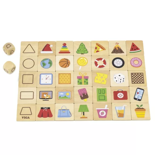 Viga összeillő formák 37 db-os fa puzzle