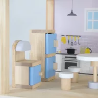   Viga PorarB 3 szintes babaház szett -  bútorokkal és babákkal