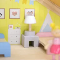   Viga PorarB 3 szintes babaház szett -  bútorokkal és babákkal