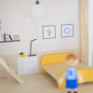   Viga PorarB 3 szintes babaház szett -  bútorokkal és babákkal