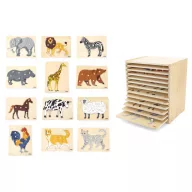  Viga 12 db-os montessori fogantyús puzzle készlet - tárolóval