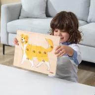   Viga 12 db-os montessori fogantyús puzzle készlet - tárolóval