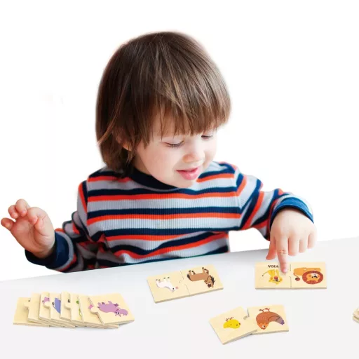 Viga kicsik és nagyok állatos párosító puzzle