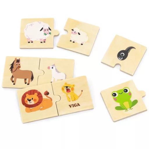 Viga kicsik és nagyok állatos párosító puzzle