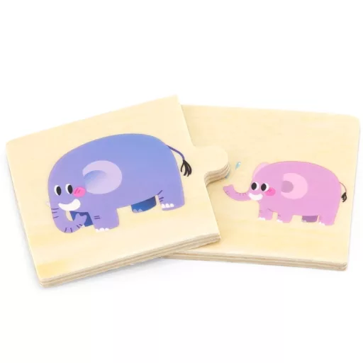 Viga kicsik és nagyok állatos párosító puzzle