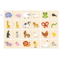 Viga kicsik és nagyok állatos párosító puzzle