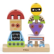   Viga montessori fa robotépítő feladatlapokkal - kreatív fejlesztő játék