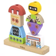   Viga montessori fa robotépítő feladatlapokkal - kreatív fejlesztő játék