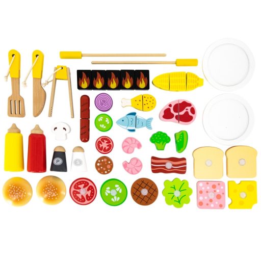 JátékViga XXL fa grillkonyha - 47 db kiegészítővel