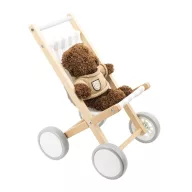   Viga fa babakocsi gumírozott kerekekkel - 38 cm-es babákhoz