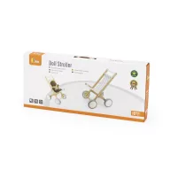  Viga fa babakocsi gumírozott kerekekkel - 38 cm-es babákhoz