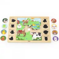 JátékViga 9 db-os puzzle és képkereső - háziállatos