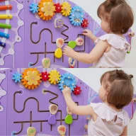 Viga fa montessori fali játék – manipulációs tábla