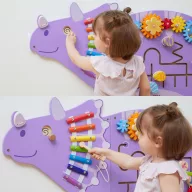 Viga fa montessori fali játék – manipulációs tábla