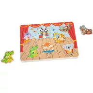  VIGA zenélő állatok fa puzzle – interaktív kirakós hangszerhangokkal