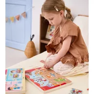   VIGA zenélő állatok fa puzzle – interaktív kirakós hangszerhangokkal