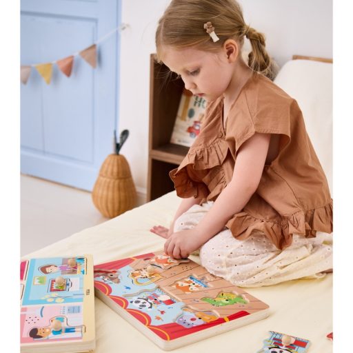 VIGA zenélő állatok fa puzzle – interaktív kirakós hangszerhangokkal