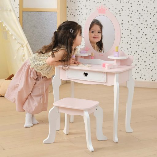 Viga XL fa fésülködőasztal tükörrel és székkel