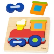 Viga montessori magasított puzzle - mozdony