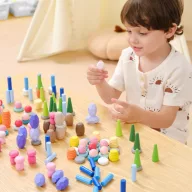 Viga montessori 58 db-os fa építőkövek 