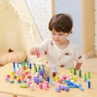 Viga montessori 58 db-os fa építőkövek 