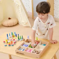 Viga montessori 58 db-os fa építőkövek 