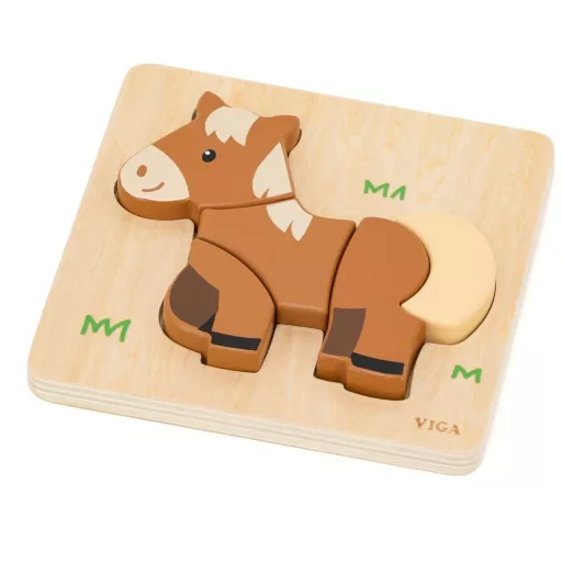 Viga fa magasított puzzle - lovas
