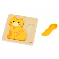 Viga fa magasított puzzle - cicás