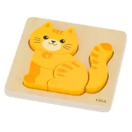 Viga fa magasított puzzle - cicás