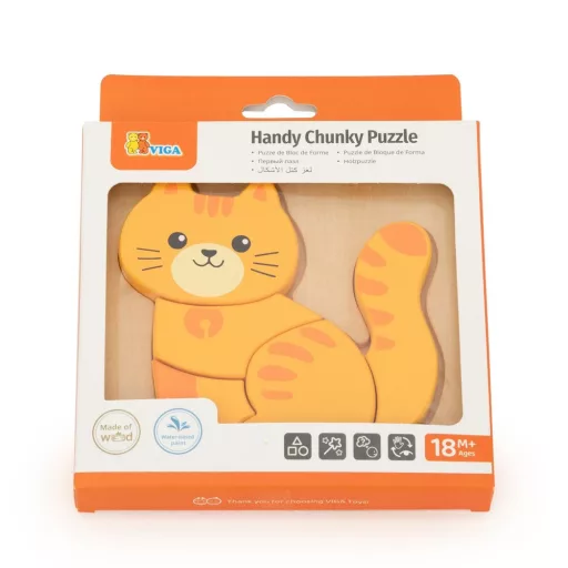 Viga fa magasított puzzle - cicás