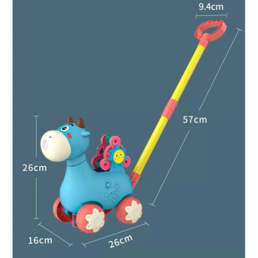 Woopie buborékfújós tologatós játék - kék bika
