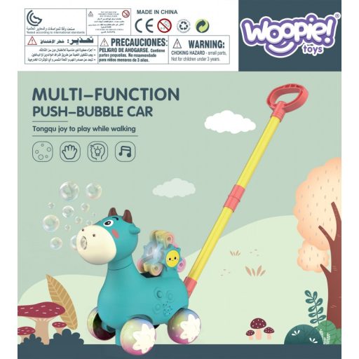 Woopie buborékfújós tologatós játék - kék bika
