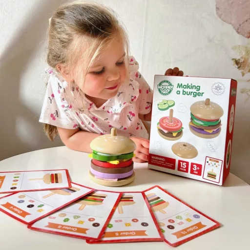 JátékWoopie montesszori hamburger feladatkártyákkal