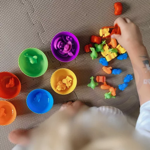 Woopie montessori csipeszelős játék - 56 db-os színválogató