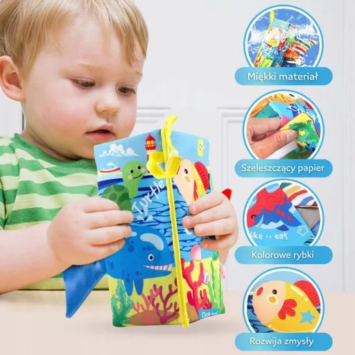 Woopie Baby plüss könyv - tengeri állatok