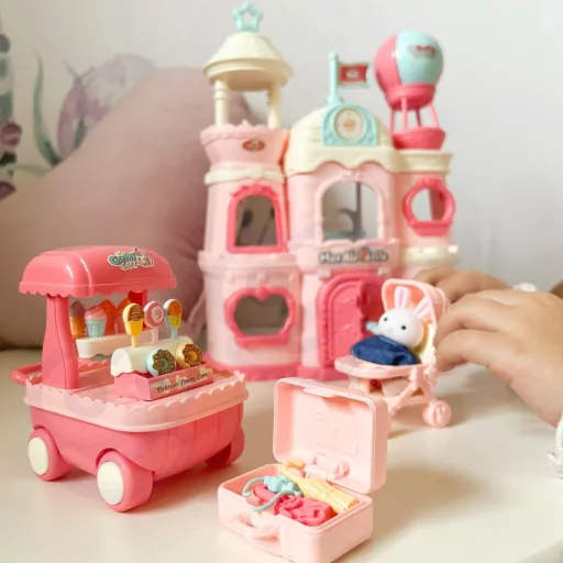 Woopie nyuszi kastély játék babaház kiegészítőkkel