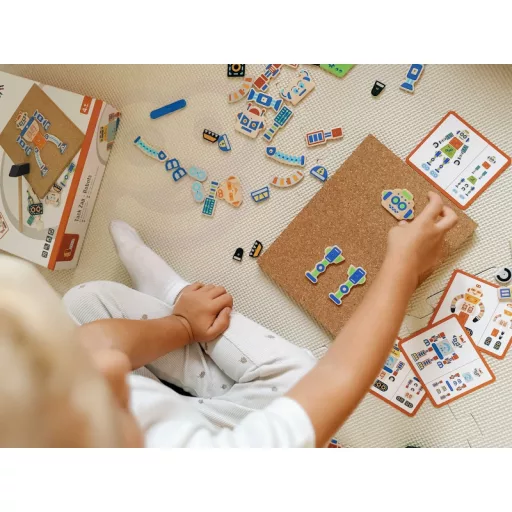Viga montessori 45 db-os szegecselős játék parafa táblával 