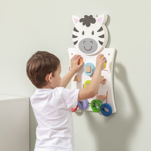 JátékViga fa manipulációs matatófal - zebrás