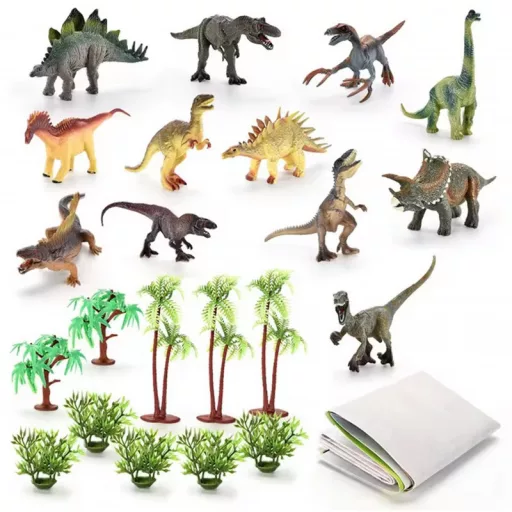 Woopie 23 db-os dinoszaurusz készlet - játszószőnyeggel és hordtáskával